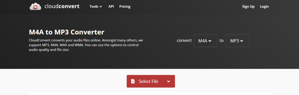 cloudconvert online m4a to mp3 converter