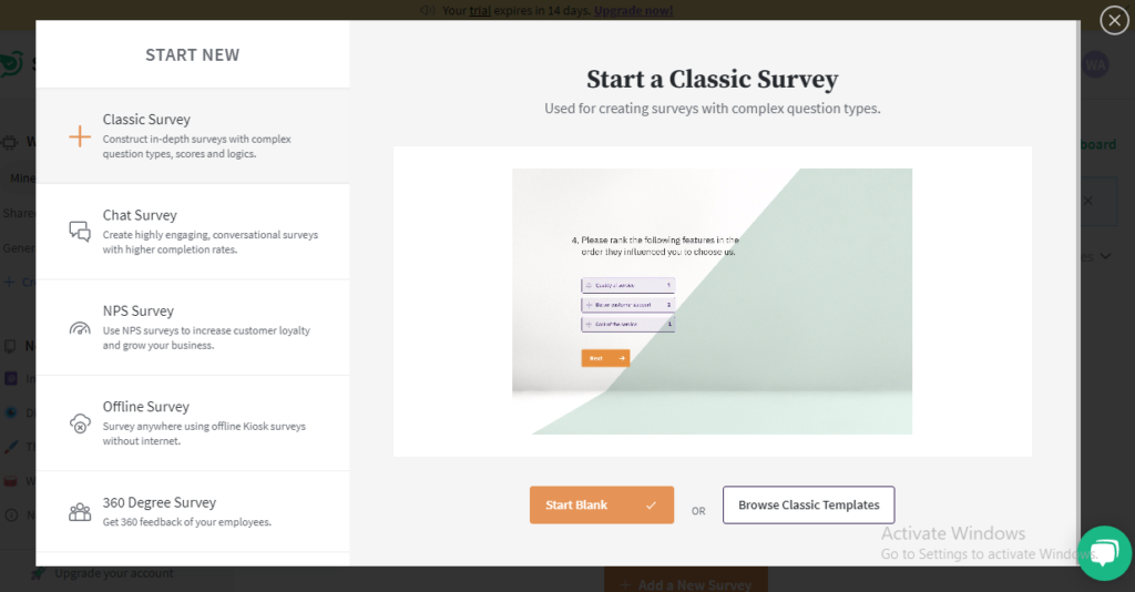 surveysparrow starting points