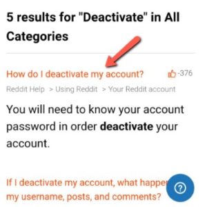 Delete your account on Reddit application step 4