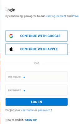 Log in to your Reddit account before deleting reddit