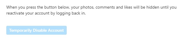 Temporarily Disable Instagram Account
