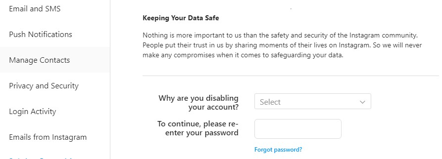 Why are you disabling your Instagram account
