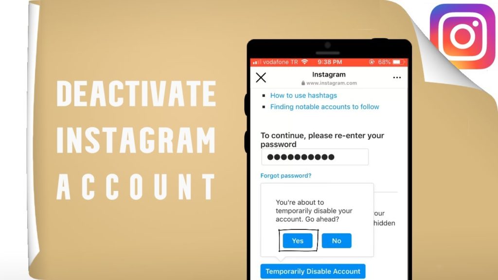 deactivate instagram account