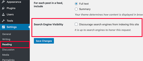 discourage search engine from crawling wordpress seo