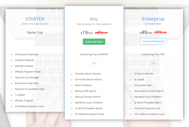 Jaxxy Pricing Plan