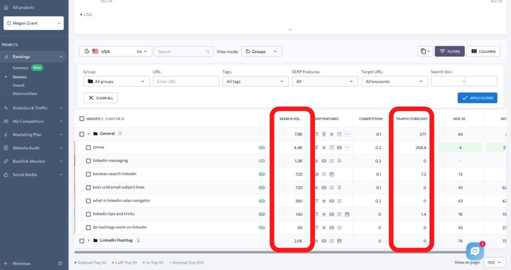 SE Ranking - Track keyword research