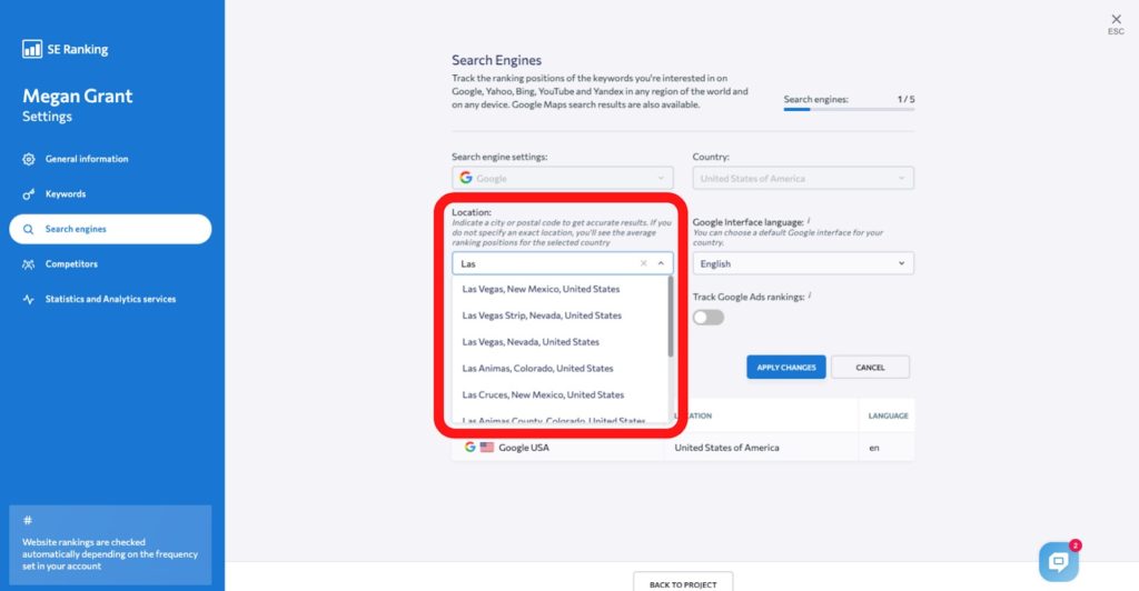 SE keyword rankings Checking