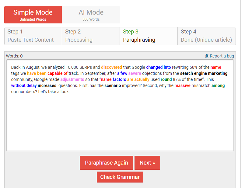 Check Plagiarism’s Paraphrasing Tool