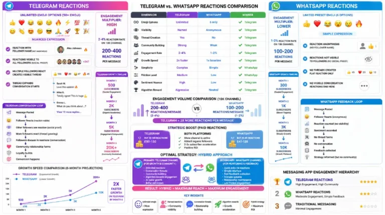 Telegram Reactions vs. WhatsApp Reactions