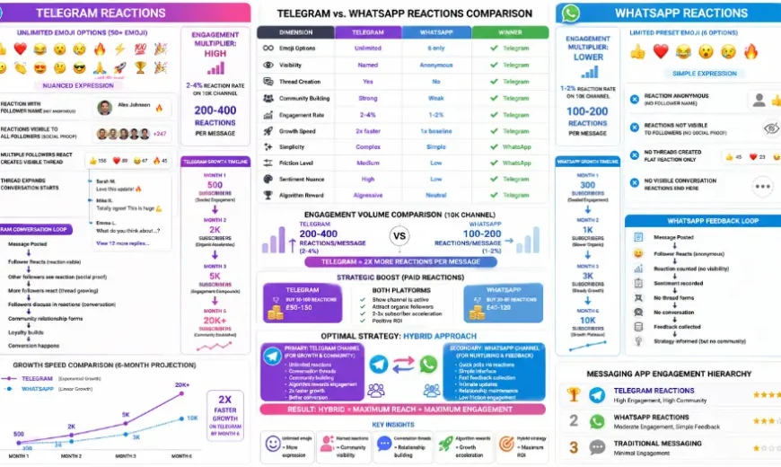Telegram Reactions vs. WhatsApp Reactions